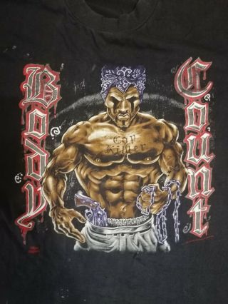 Vintage Vtg 90s Body Count Cop Killer Shert Sleeve Black Rap T - Shirt