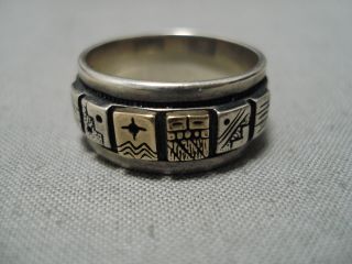 Art In The Details Thicker Vintage Navajo Sterling Silver 14k Gold Ring