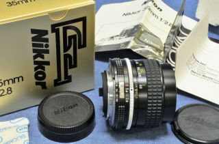 C.  1980 Nikon F Nikkor 35mm F2.  8 Ai F2sb F2a F2as Fm Fe Ft3 El2 F3 Vtg