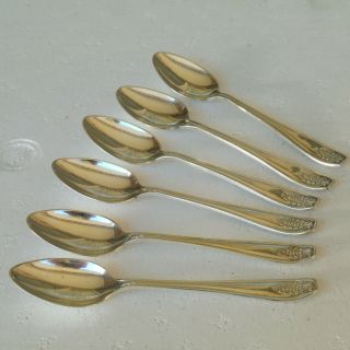 Vintage George V Art Deco Set Of Six Hmss Tea Spoons Sheffield 1930 Emile Viner