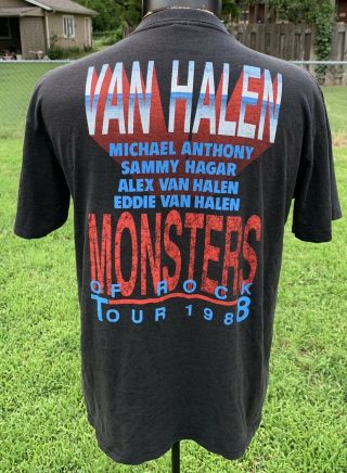Vintage Rare VAN HALEN THE MONSTERS OF ROCK 1988 TOUR Concert T Shirt 3