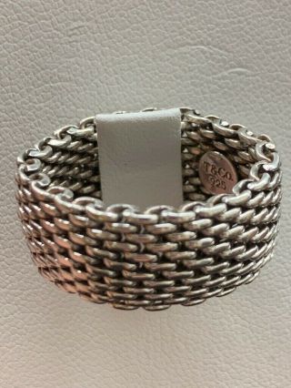 Tiffany & Co.  Mesh Ring In Sterling Silver Size 8”