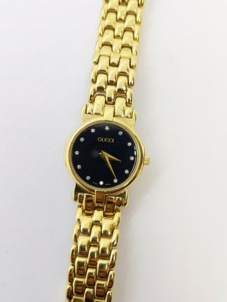 Gucci 3400l Gold Plated Diamond Dial Quartz Watch - 22mm