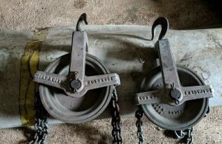 Vintage Thern Machine Company Double Pulley Chain Hoist (1) Ton Capacity