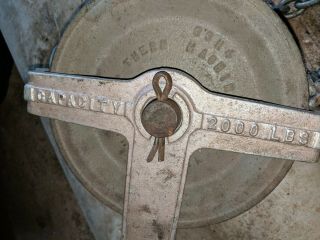 Vintage Thern Machine Company Double Pulley Chain Hoist (1) Ton Capacity 4