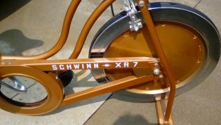 Vintage XR 7 Schwinn Exerciser Bike Vintage Copper Look With Book Holder 2