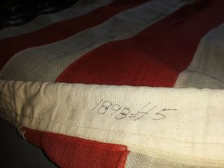 Vintage 45 Star 1896 U.  S.  Flag prox 5 ' x 8 ' wool Josselyn & Co SF 5
