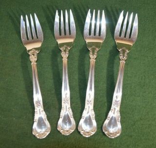 Four Vintage Gorham Sterling Silver " Chantilly " 6 3/8 Inch Salad Fork