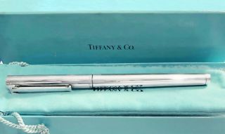 Vintage Sterling Silver Tiffany & Co.  Ball Point Pen W/ Pouch & Box