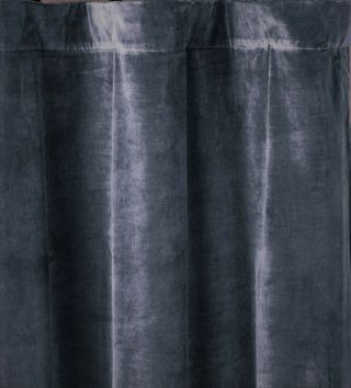 Restoration Hardware Vintage Velvet Drape (1) Rod Pocket Slate Blue 50x84