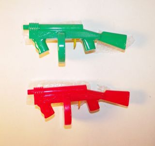 Vintage 1960s Set Of 2 Plastic Tommy Gun Clicker Toy