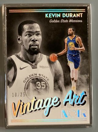 2018 - 19 Kevin Durant Panini Noir 292 Vintage Art Framed 10/25 Warriors