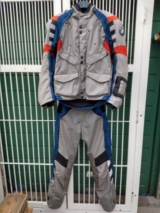 Bmw Rallye 3 Jacket And Trouser Adventure Bike Suit Rare Size Eu50 With Liners