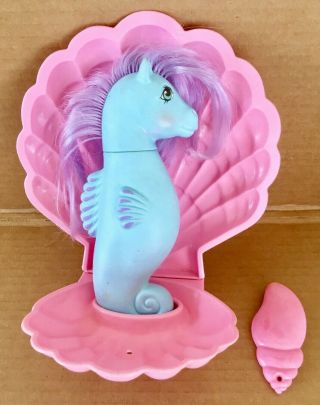 Vintage My Little Pony Seawinkle Sea Horse G1 With Shell Accessories Exc 1983