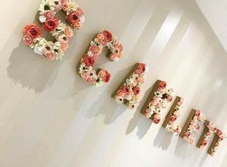 Floral Nursery Bedroom Name Or Letters 20cm Nursery Baby Shower Child Room Decor