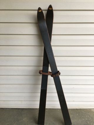 Northland Pine 4 Skis Vintage Leather Bindings Antique