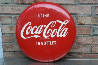 Vintage Coca Cola 16 " Button Sign For Pilaster
