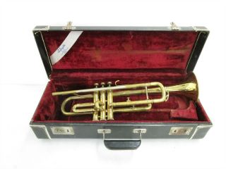 Lafayette Made By Couesnon Paris Vintage Trumpet Sn 52461 W/ Bach 7c Mp & Case