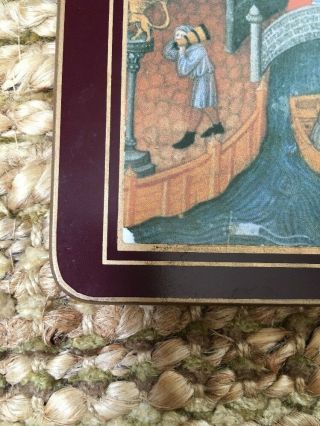 Vintage LADY CLARE Placemats,  Medieval Italian Scene,  Set of 4,  2 styles,  Good 5