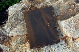 Vintage distressed leather organizer iPad stand cover for iPad Pro 11 10.  5 12.  9 4