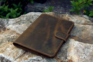 Vintage distressed leather organizer iPad stand cover for iPad Pro 11 10.  5 12.  9 5