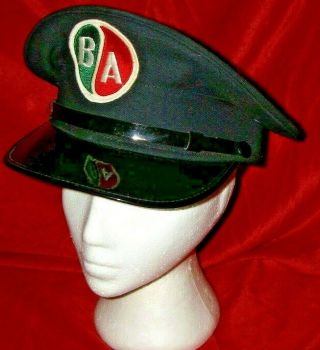 Vintage Collectible Ba Oil Service Gas Station Uniform Hat Cap Patch - Large - Sz 7