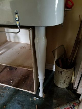Vintage Cast Iron Porcelain Farmhouse Kitchen Sink,  74 