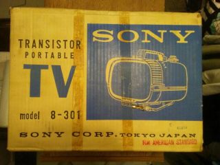 Vintage 1962 Sony 8 - 301w Tv Complete All Rare