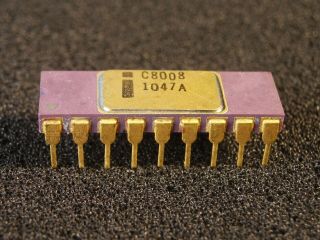 Vintage Intel C8008 with Plastic Holder Gold Purple Ceramic NOS 7