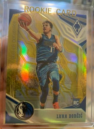 Luka Doncic 2018 - 19 Panini Chronicles Phoenix Rookies Gold Parallel 5/10 Rare