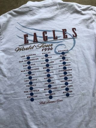 Vintage Eagles Hell Freezes Over World Tour 1994 Giant T Shirt Size L 4