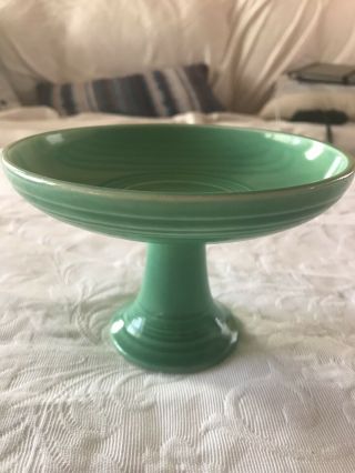 Vintage Fiestaware Green Sweets Compote Dish Pre - 1946