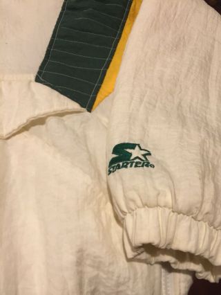 Large Vintage Green Bay Packers Starter Jacket White Rare 6