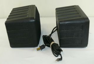 2 Vintage Bose Roommate Powered Stereo Speakers WIth Wires Right Left USA 1984 5