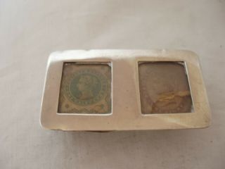 Double Stamp Box Late Victorian Sterling Silver Birmingham 1900