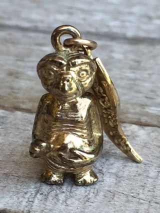 Vintage E.  T.  The Extra - Terrestrial Sterling Silver Charm Pendant Signed 1982 Ucs