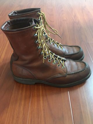 Rare 1960s Vintage Red Wing Heritage 8 " Moc - Toe Work Boots Leather 214 Size 8