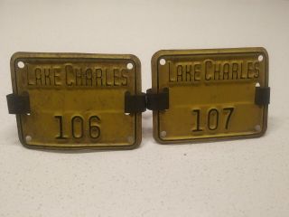 Vintage Lake Charles La.  Bicycle License Tags.