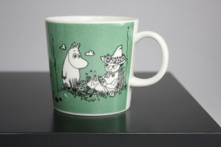 Moomin Mug - Vintage - Dark Green - Moomintroll - Camilla Moberg - Arabia - 1991