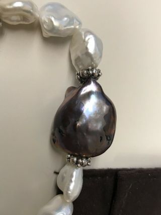Stephen Dweck Stretch Bracelet Keshi And Baroque Pearls Silver BNWT 8