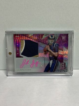 2016 Spectra Neon Pink Jared Goff Rookie Patch Autograph 5/10 Rare