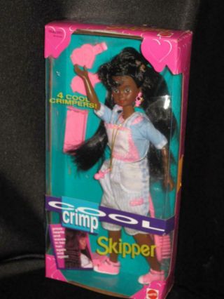 Very Rare 1993 Cool Crimp African American Skipper Doll Aa Nrfb