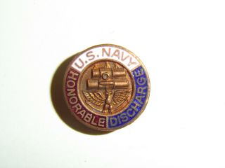 B0440 Ww2 Us Navy Honorable Discharge Pin A10b12