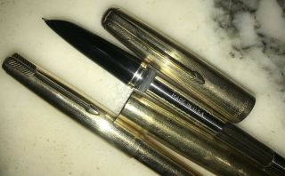 Vintage Parker 51Fountain pen & Mechanical pencil 1/10 12 gold filled USA 5