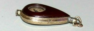 Rare Antique 9ct Gold Pocket Watch With Red Carnelian Agate Gemstone Casing.