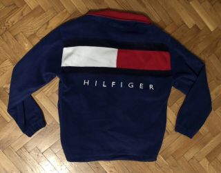 Vintage Tommy Hilfiger Fleece Jacket 90’s Rare Blue/red