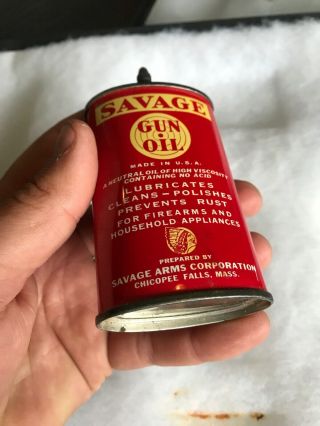 Vintage Handy Oiler Gun Oil Can Tin Lead Top Savage Household Oil 2