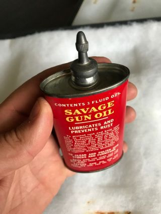 Vintage Handy Oiler Gun Oil Can Tin Lead Top Savage Household Oil 4