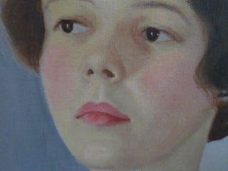 GORGEOUS Vintage PORTRAIT OIL PAINTING Woman on Canvas Mid Century WELL PAINTED 4