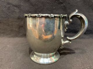 Sterling Silver Christening Mug “eleanor To Edwin” “r” 3.  5” 133 Grams Gilt Intr